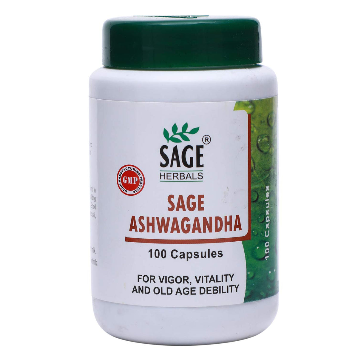 Sage Herbals Ashwagandha Capsules For Men, Immunity Booster, Improves Bone Health, Increase Muscle Strength | 100 Capsules 150gm 0.3lbs