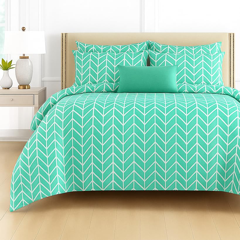 Cotton Double Bedsheet For Queen Size With 2 Matching Pillow Covers For Home - 90 X 100 Inches, Green | Smooth Finish, Soft Touch & Breathable Comfort For Everyday Use