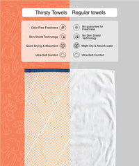 Thirsty Towel Bamboo Bath Towels 460 Gsm | Super Soft & High Absorbency Towel, Light Weight, & Quick Dry Bath Towel Large Size - Circles, Tangerine Dream (Pack Of 2)