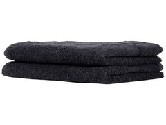 Rushant 100% Combed Cotton Hand Towels 400 Gsm | Ultra Soft, Quick Dry & Super Absorbent For Home, Gym & Travel (Black) - Set Of 2