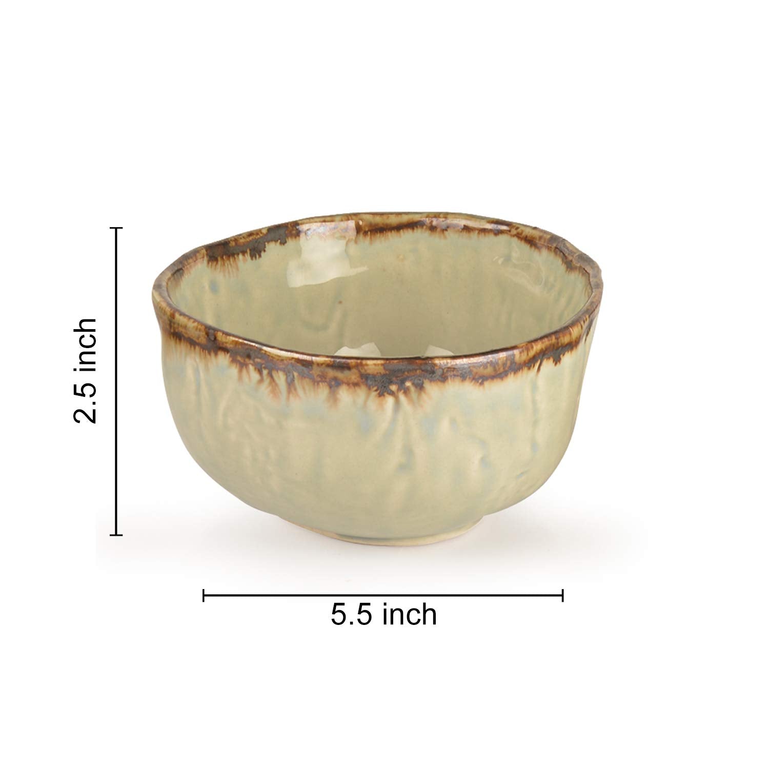 Organic Shaped Studio Pottery Snack Bowls Set Of 2 - Brown, 400ml Each | Decorative Bowls For Kitchen