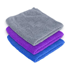 Kuber Industries Face Towel 450 Gsm | Antibacterial Microfiber Hand Towel (Gray, Purple & Blue) - 3 Pcs