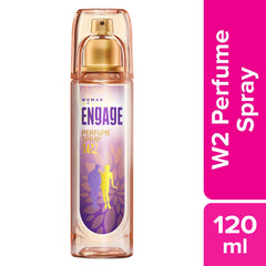 Engage Tickle Deodorant For Men Citrus & Spicy , 220ml 7.4 Fl.oz. & W2 Perfume Spray For Women , Floral & Fruity Skin Friendly 120ml 4 Fl.oz.