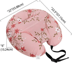 Feeding Pillow For New Born Baby, 5 In 1 Multipurpose Use, Nursing Pillow, Pink | Pillow With Belt & Hoop For Breastfeeding With Cotton Removable Cover | Machine Washable, Comfortable