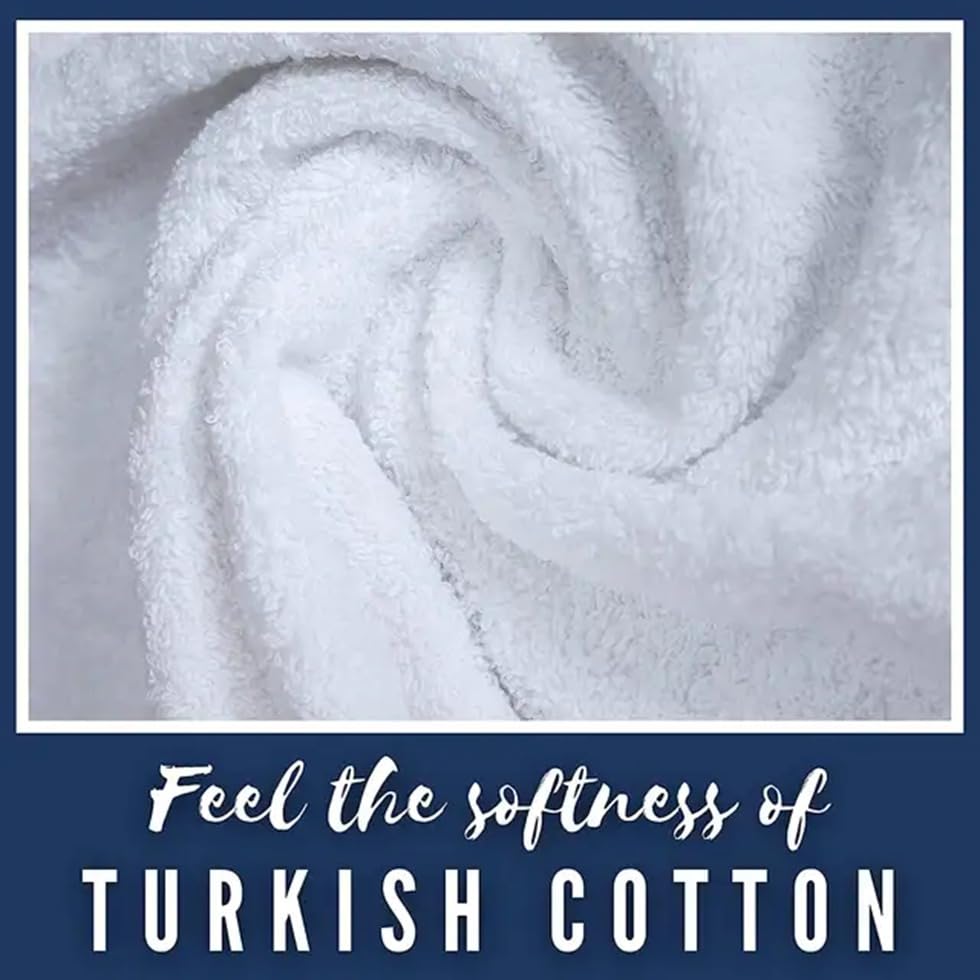 V Vantra 100% Cotton Bath Towels 500 Gsm | Soft, Highly Absorbent, Quick Dry & Anti Microbial Large Size Bath Towel (White)