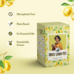 Dorje Teas Darjeeling Honey Lemon Tea - 15 Pyramid Teabags | Promotes Good Sleep & Stress Relief - Low Caffeine, Made With Special Gondhoraj Lemons