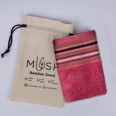 Mush Designer Bamboo Face Towel 600 Gsm | Ultra Soft, Absorbent & Quick Dry Face Towel - Ruby Red (Set Of 3)