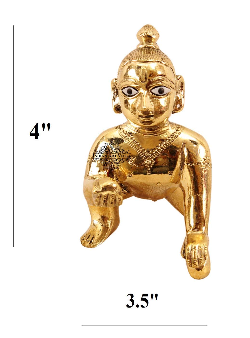 Handmade Lord Laddu Gopal Ji God Idol, Golden, Pure Brass Idol, All Occasion, Home Décor, Ideal For Puja, Prayer, Auspicious Occasions & Festivals Of India, Best Gift Idol