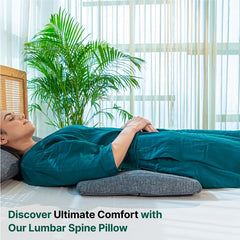 Orthopaedic Memory Foam Pillow For Sleeping, Lumbar Support, Pain Relief - 27.5 L X 15.5 W X 2.5 H Inch | Memory Foam Spine Alignment Waist Support | Bed Pillow, Adjustable Pillow