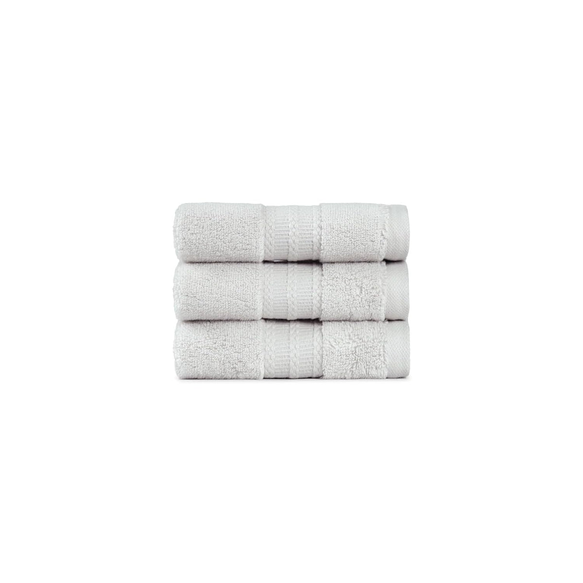 Mytrident Face Towels 600 Gsm | Nectar Soft Collection Wash Towel For Men & Women Face Towels - Damon Grey (3 Pcs)