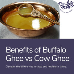 100% Pure Buffalo Desi Ghee By Doubllydesi | Natural & Healthy Homemade Fresh Ghee Prepared Using Traditional Method Good For Heart Health | (1 Litre) 33.8 Ounce | Jar Pack