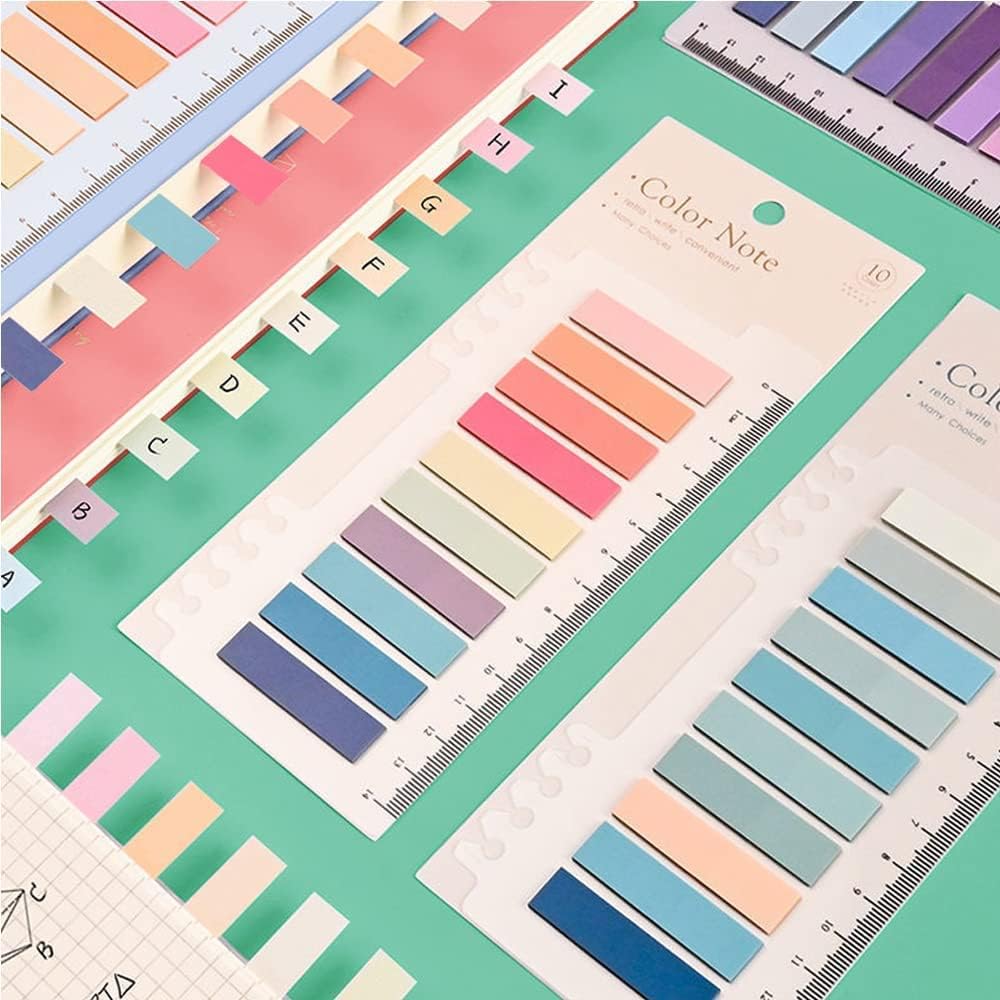 Translucent Sticky Notes, 12 Sheets Sticky Tabs Page Markers, Pastel Sticky Tabs - 2400 Pcs