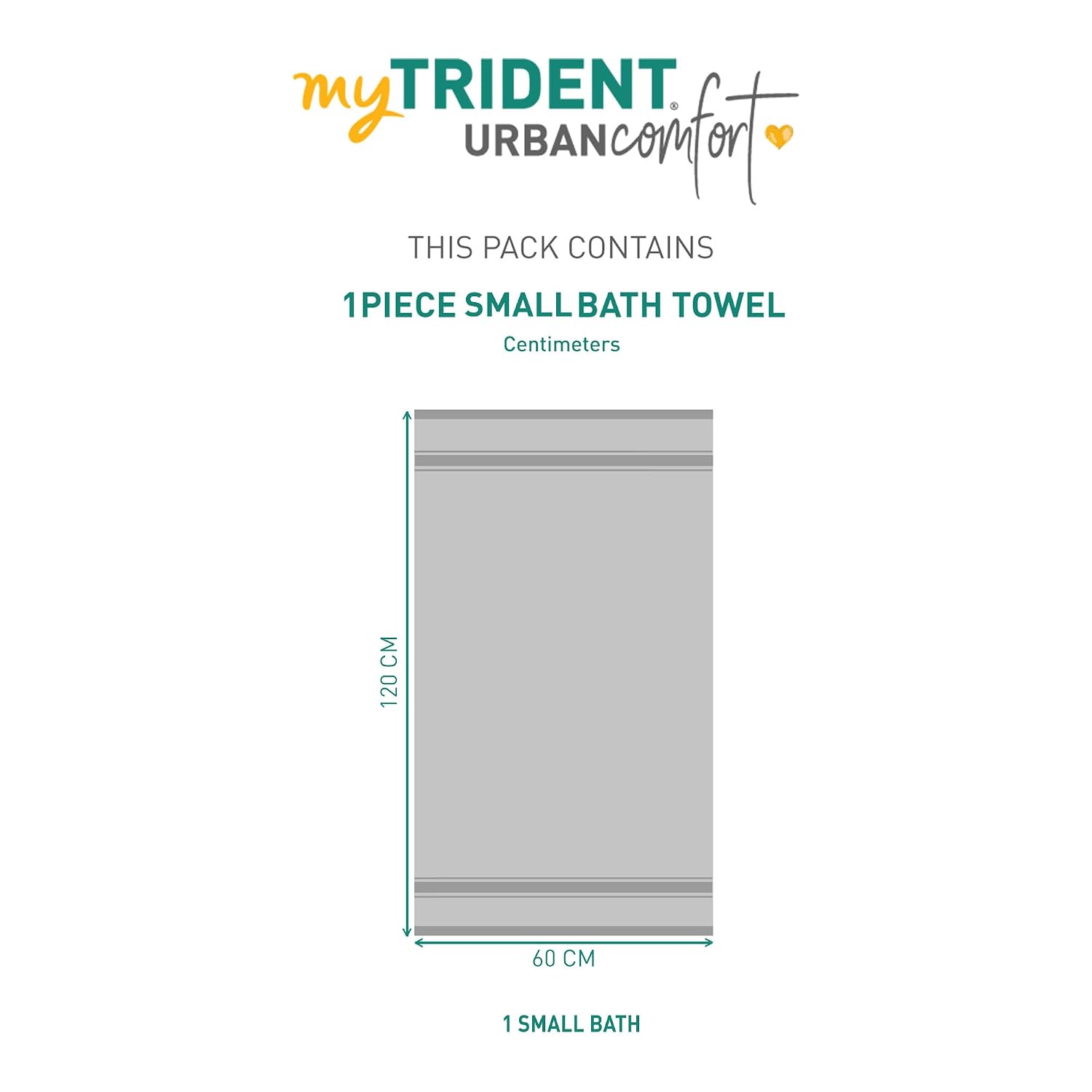 Mytrident 100% Cotton Bath Towels 450 Gsm | Towels For Bath Small Size Trident Bath Towel - Soft & Absorbent (Charcoal)
