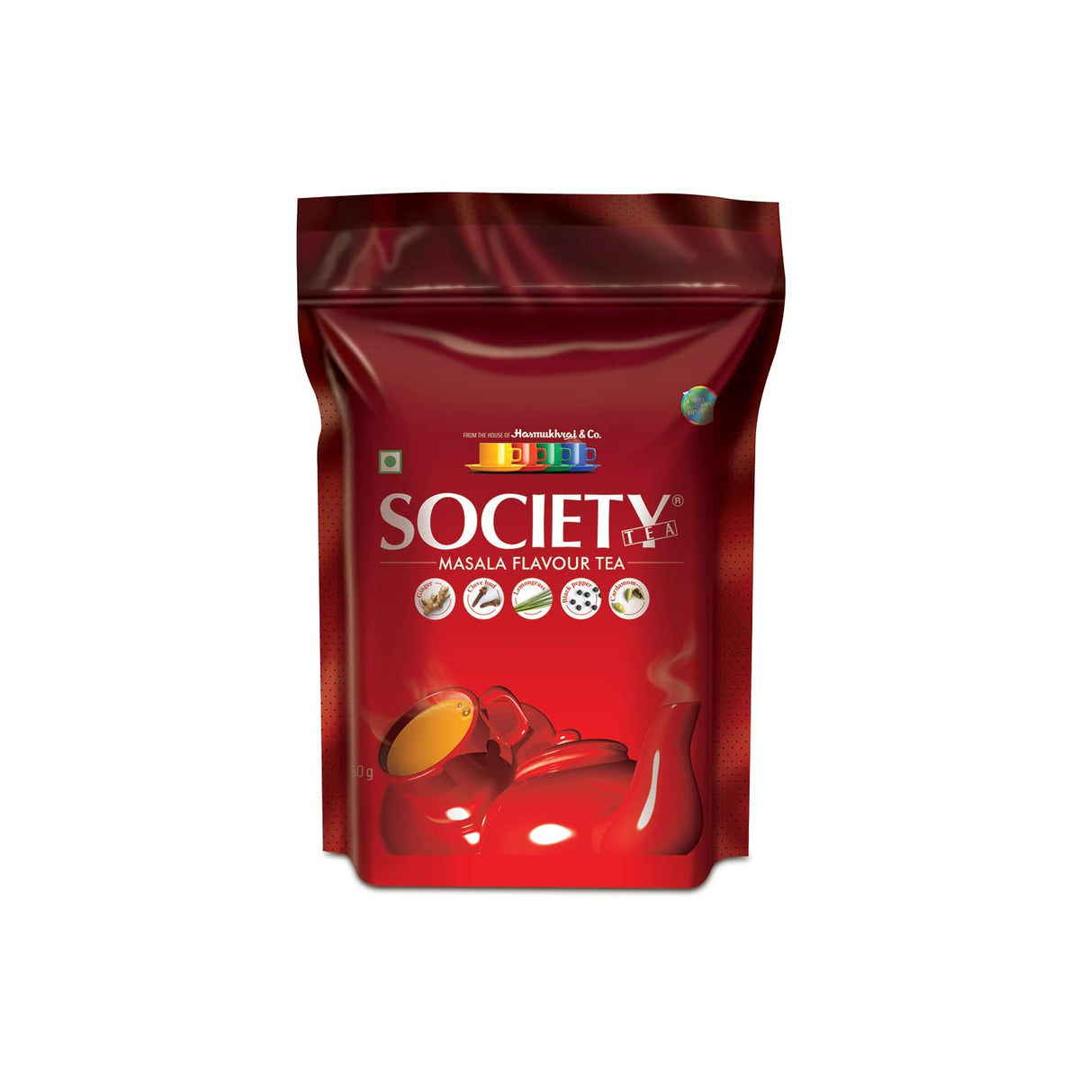 Society Masala Flavor Tea 250gm, 8.8 Ounce - Masala Chai Enriched With Cardamom Ginger Cloves Black Pepper & Lemongrass | Refreshing Classic Masala Tea - No Preservatives, 100% Assam Tea