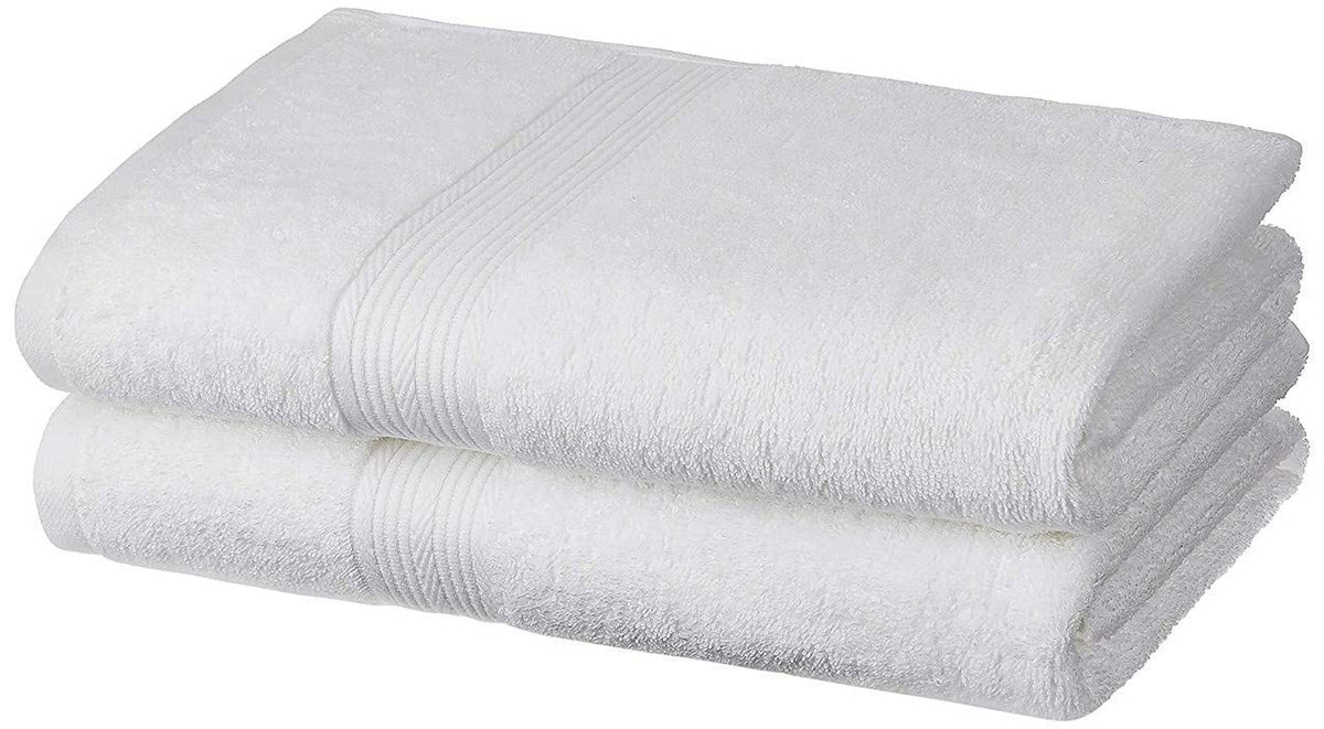 N G Products 100% Cotton Bath & Swim Towel 800 Gsm | Super Absorbent & Soft Antibacteria Towel Set (White) - Pack Of 2