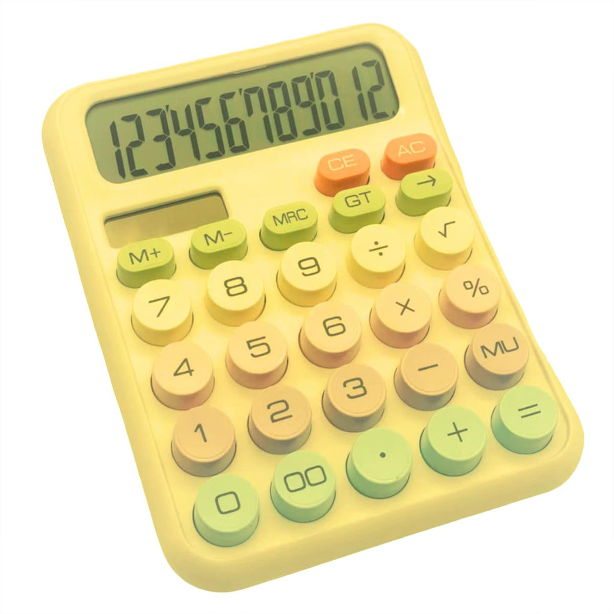 FunBlast Calculator 12 Digit Extra Large 5-inch LCD Display, Big Buttons Easy To Press Use As Office, School & Home Calculators Desktop, 15° Tilt Screen For Kids Calculator (Yellow)