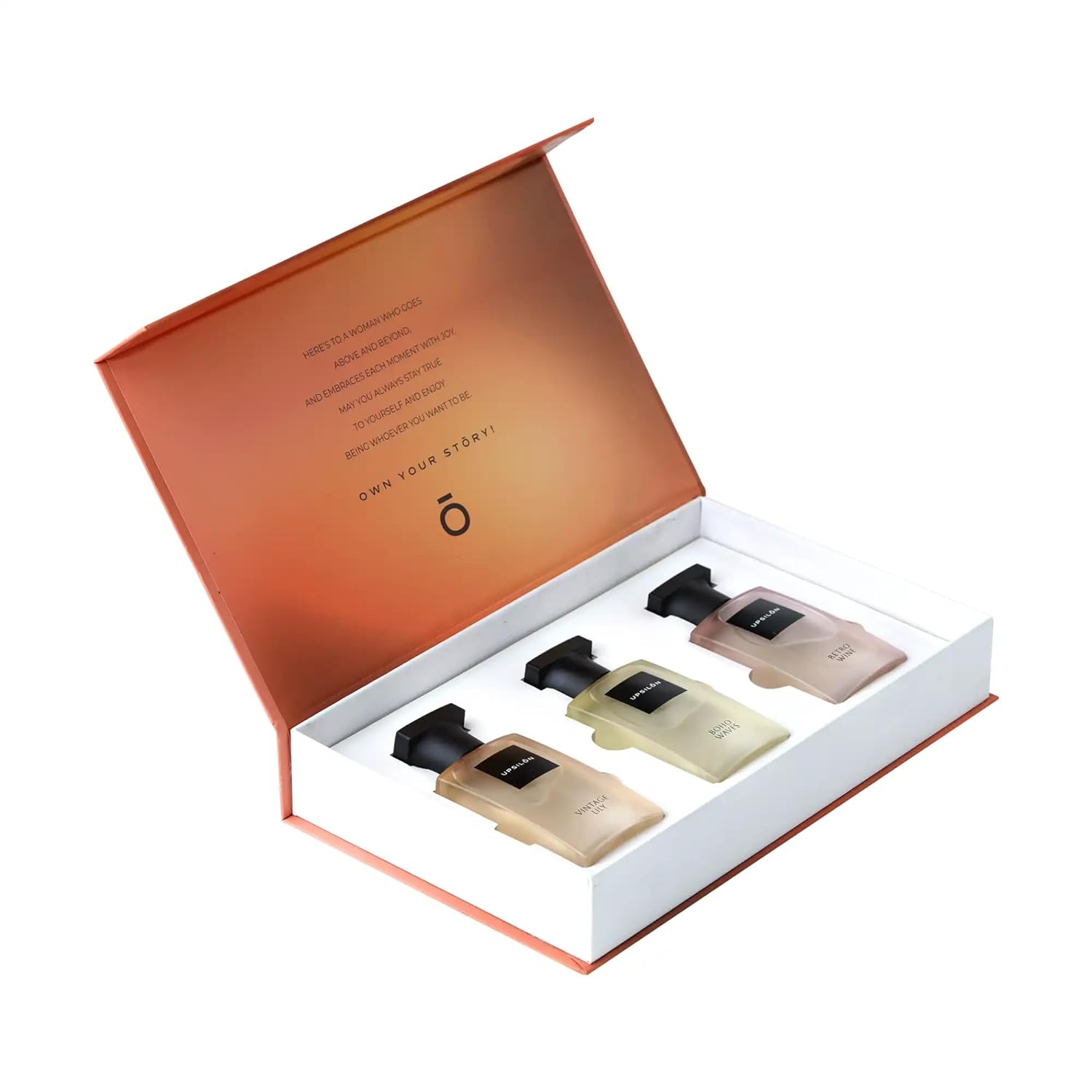 Upsilon Elegant Premium Perfume Gift Set For Women | Vintage Lily + Boho Waves + Retro Wine Eau De Parfum | 3x 1.7 Fl.oz.