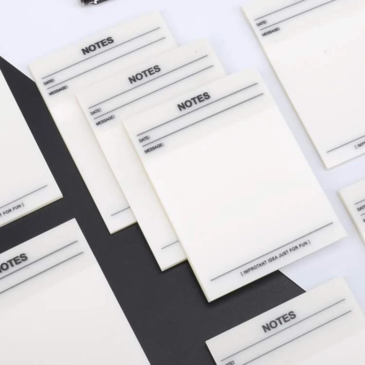 Transparent Note Sticky Note Pads, Waterproof Self-Adhesive Transparent Sticky Note - 50 Pieces
