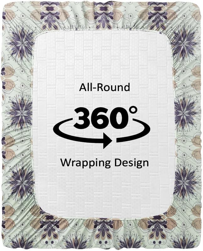 Cotton Fitted Bedsheets With 2 Matching Pillow Covers For King Bed | Size 78x72+10 Inches, Multicolor - Soft, Durable & Deep Pocket 360 Fitted Sheet