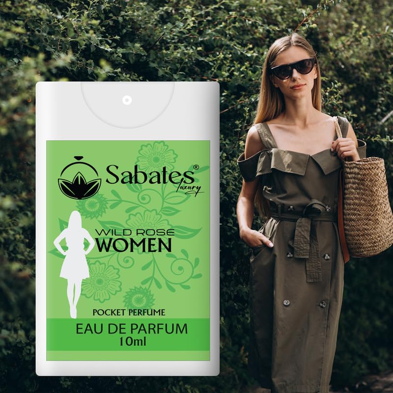 Sabates-wild Rose Women Eau De Parfum 10ml 0.3 Fl.oz. | Skin Friendly Long Lasting Pocket Friendly Perfume