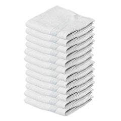 Kuber Industries Cotton Face Towel 400 Gsm Large Size | Multiuses Dot Printed Soft Cotton Face Towel (White)- Pack Of 12