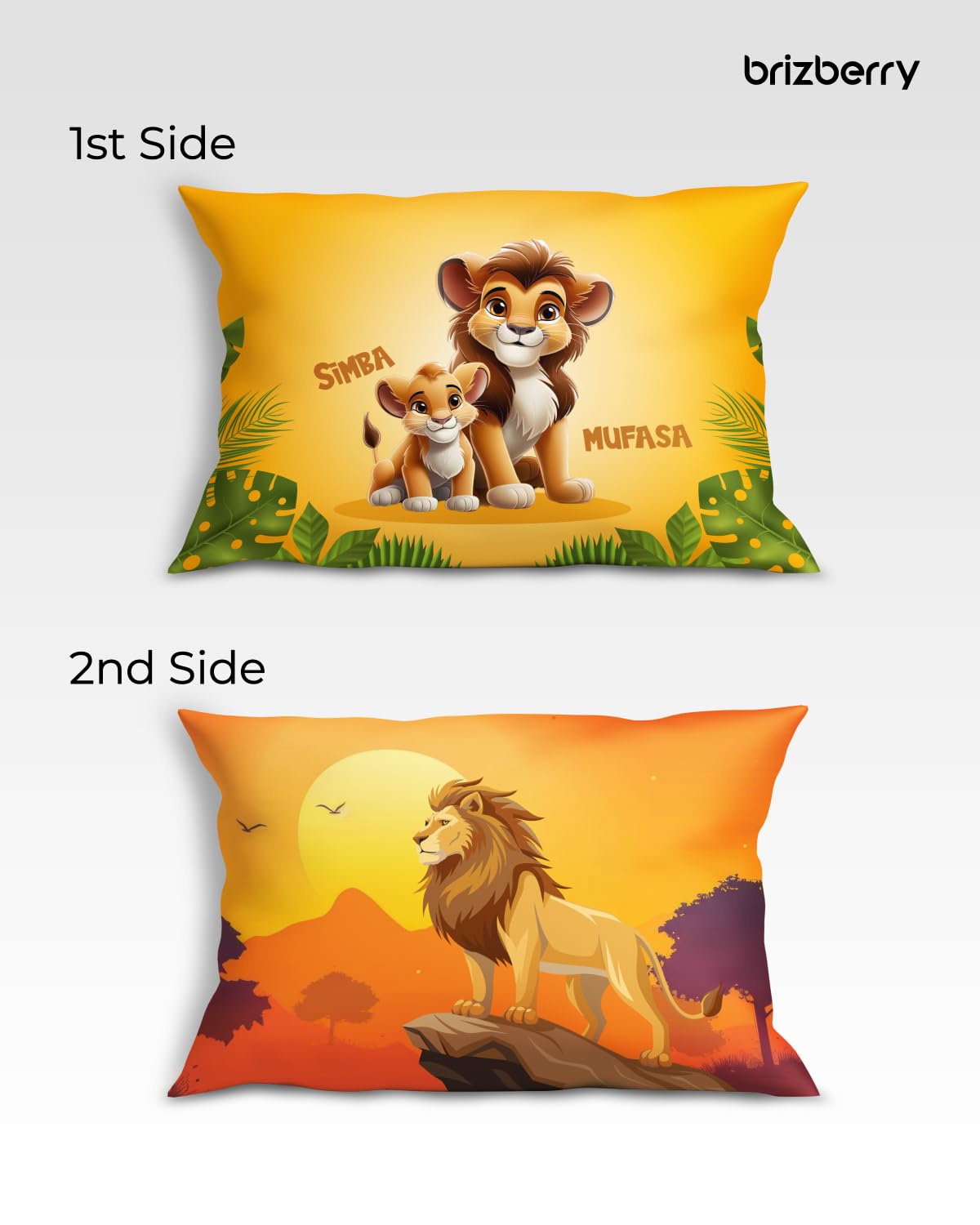 Kids Pillow Cushion With Super Soft Fabric Pillow - 12 X18 Inches | Animal & Cartoon Prints, Soft Pillow, Dual Sided Design | Multi-Purpose, Durable & Easy Care, Made In India - Design 3