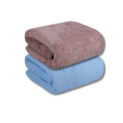 Fezora Microfiber Bath Towels | Extra Soft Plush & Quick Dry High Absorbency With Large Size Towels (Pack Of 2, Wine & Sky Blue)