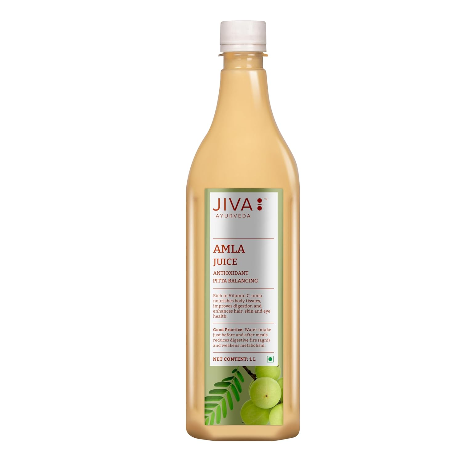 Jiva Amla Juice 100% Pure & Natural Helpful In Digestion, Enhance Skin, Hair & Eye | 1 Litre 2.2lbs Each Pack Of 2