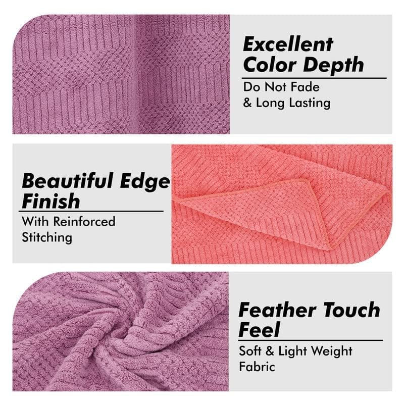 Urbanleaf Microfiber Large Bath Towel 600 Gsm | Quick Dry Super Absorbent Bath Towel For Men & Women | Pack Of 2 (Pink & Purple)