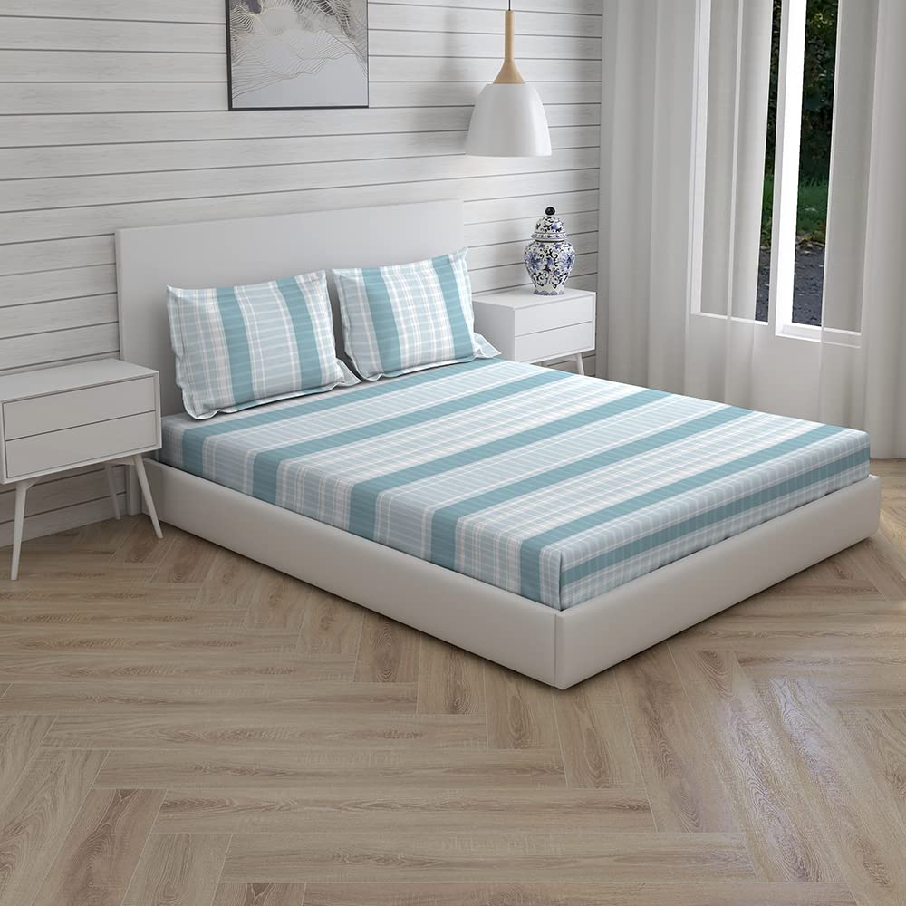 Cotton Bedsheet Set For Single Bed - Size 59 X 88 Inches, Grey | 1 Single Bed Sheet With 1 Pillow Cover - Light Weight & Breathable, Ideal For Everyday Use