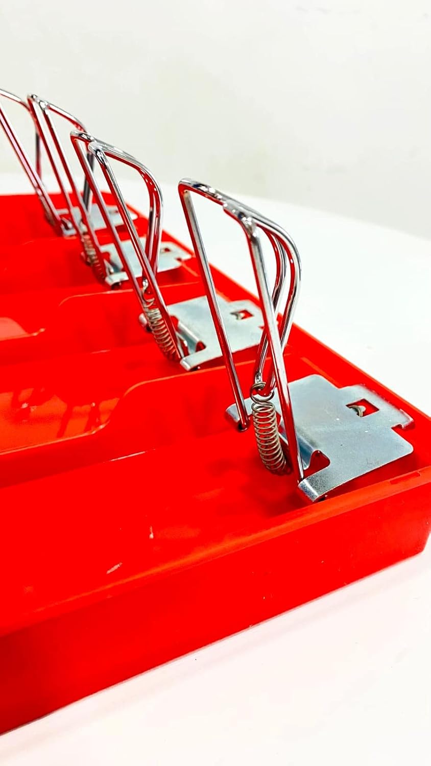 Abs Plastic Cash Drawer, 4 Cash & 3 Coin Organizer For Supermarket | Metal Clip, 7 Slot, 32.2 X 3.5 X 24.5 Cm, Colour - Red, Special Feature - Portable