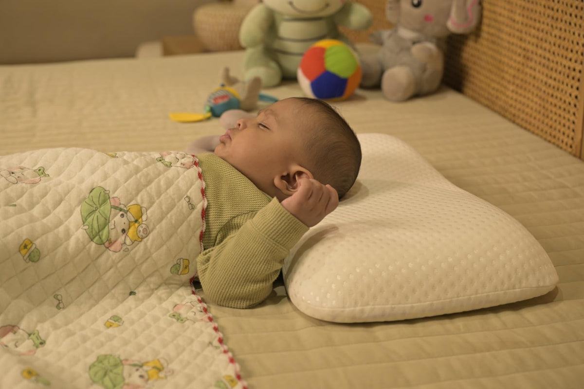 Memory Foam Baby Pillow, For Neck & Back Support, White - 20.5 X 11.5 X 2.5 Inches | Soft, Comfortable Sleeping Pillow For Newborns, Toddlers, Boys & Girls | Head Shaping, Baby Pillows