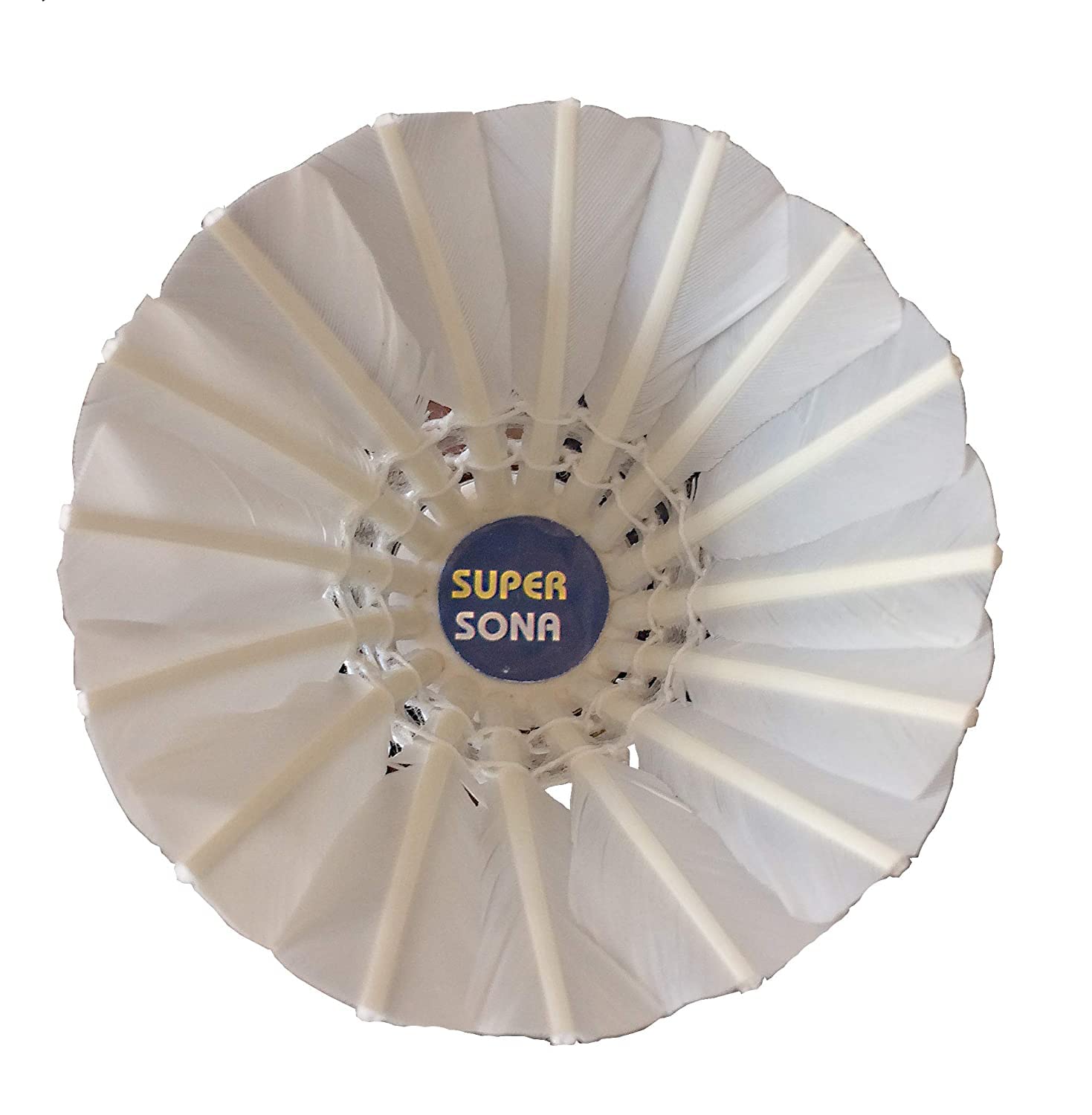 Vins Super Sona Adminton Feather Shuttlecock With Eva Bottom | White , Pack Of 10