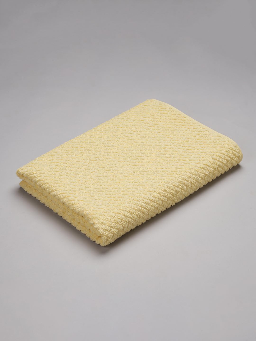 Spaces 100% Cotton Large Bath Towel 400 Gsm | For Men & Women Super Absorbent, Quick Dry, Ultra Soft Dobby Solid Design Towels Large Size (Pale Banana)