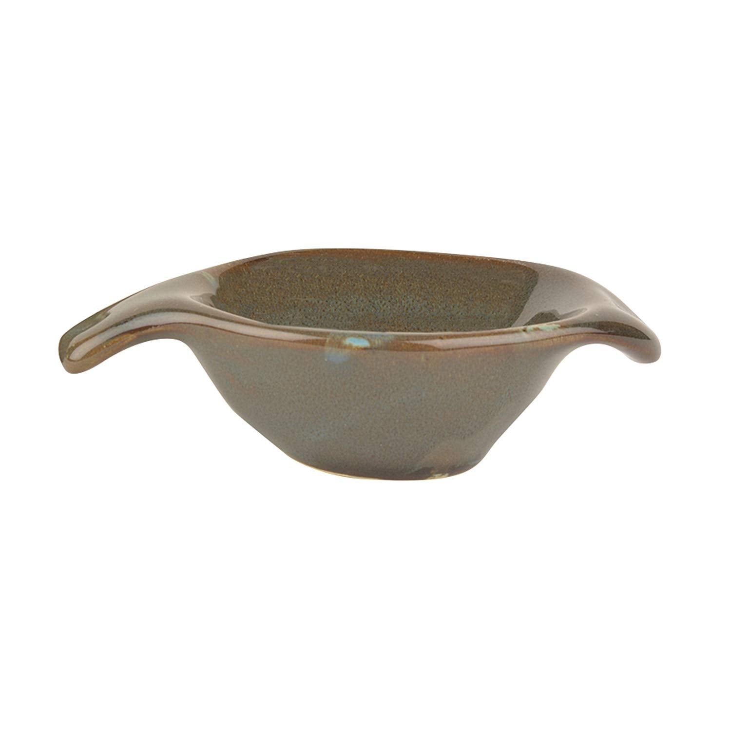 Studio Pottery Ceramic Leaf Shaped Dip Bowls Set Of 2 - 40ml Each, Chocolate Brown | Chutney Bowls - Ketchup Bowls