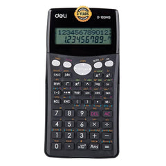 Deli WD-100ms Scientific Calculator | 300 Fractional Arithmetic Function | 2 Line Led Display | 3 Years Warranty - (Black)