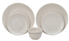 Handmade Ceramic Stoneware Dinner Set Of 6 - Ivory White | 2 Dinner Plates, 10.6 Inch Each+ 2 Small Plates, 7.4 Inch Each + 2 Small Dinner Bowls, 180ml Each - Microwave & Dishwasher Safe