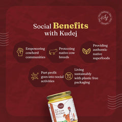 Premium Gir Cow A2 Ghee By Kudej | High In Vitamins A, D & Healthy Bilona Method Desi Ghee Good For Weight Loss | (500ml) 16.9 Ounce | Jar Pack