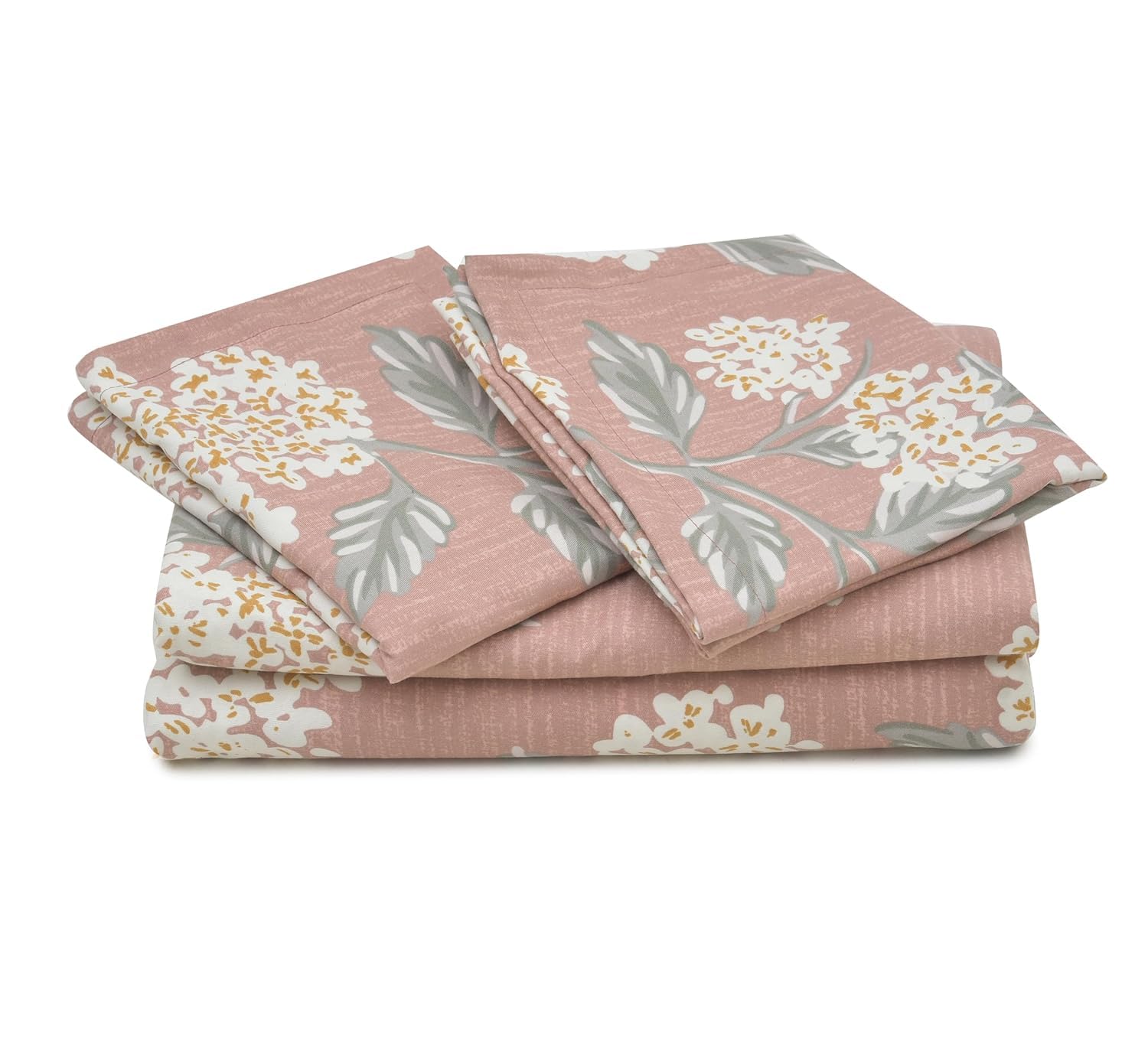 Microfiber Super King Size Bedsheet Floral Print With 2 Pillow Covers - Bedsheet Size 108 X 108 Inches, Light Brown| Long-lasting 220 (Thread Count) Bedsheet