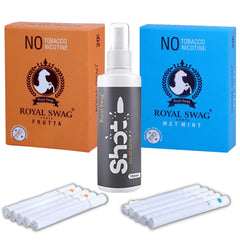 Royal Swag Herbal Cigarette Mint, Frutta Flavoured (40 Sticks) 100% No Nicotine & No Tobacco - Smoking Cessation With Natural 100ml Shot Anti Addiction Spray | Pack Of 40