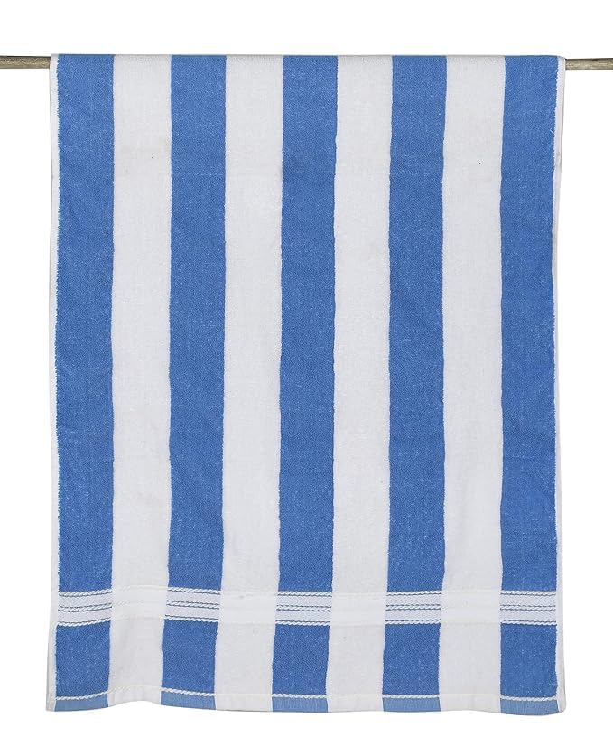 Hanorix 100% Cotton Large Size Bath Towel 900 Gsm | Soft Bath Towel For Men & Women Ultra Absorbent Cotton Towel Soft & Absorbent Towel (Blue line) - Pack Of 2