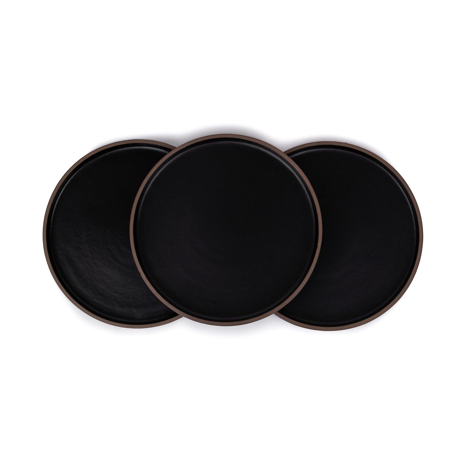 Ceramic Dinner Plates Set Of 6 Pieces, Black | Ceramic Plates Set With Matte Finish - Premium Stoneware | Ceramic Dinner Plates - Japandi Dinner Plates