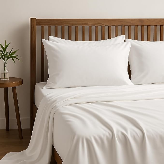 Pure Microfiber Bedsheets For Single Plain Solid Bed Sheet Include Pillow Cover | Size 60 X 90 Inches, White Bedsheet - Traditional Single Bedsheet Comfort