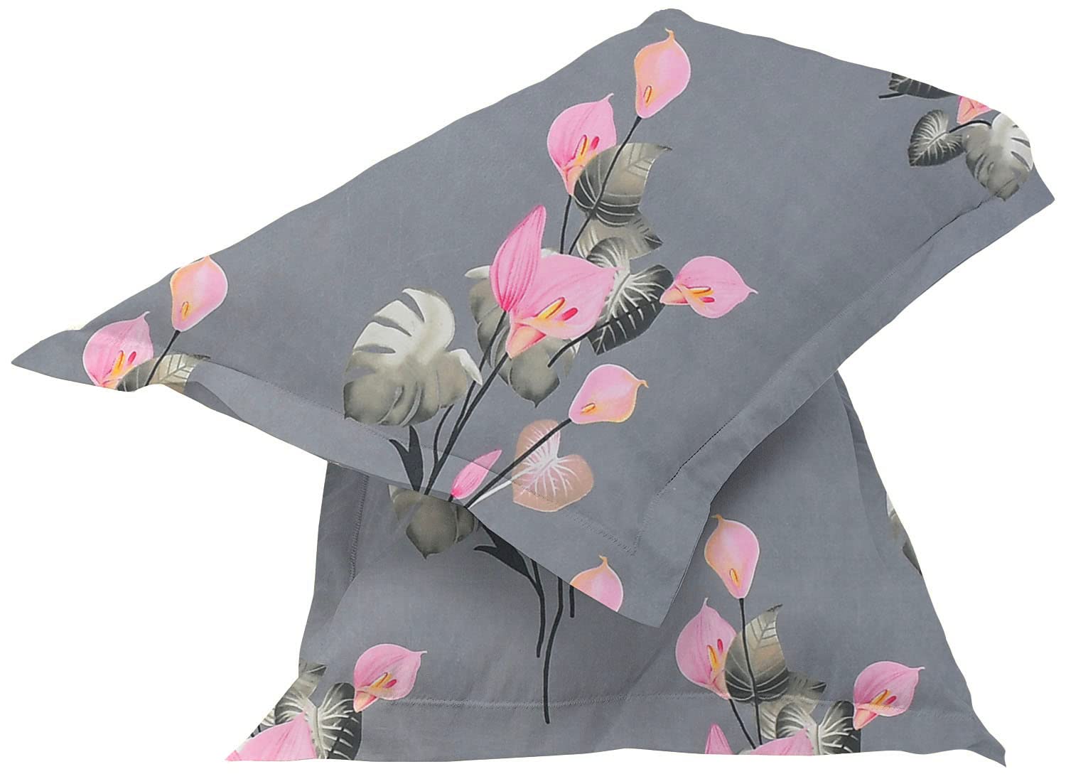 Pure Cotton Double Bed Bedsheets With 2 Pillow Covers - 90 X 90 Inches, Grey | Ideal For House - Bedroom, Guest Room, Perfect Gift For Festivals