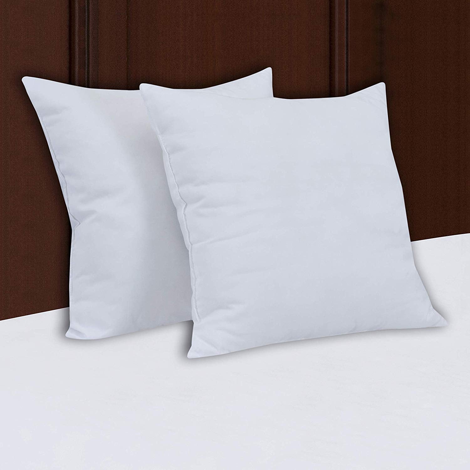 Premium Soft & Fluffy Sofa Pillow Cushions, Bed Takiya & Cot Pillows, White - 16 Inch | Microfiber Filled Throw Pillows For Diwan & Living Room | Lightweight Square, Washable - Pack Of 4