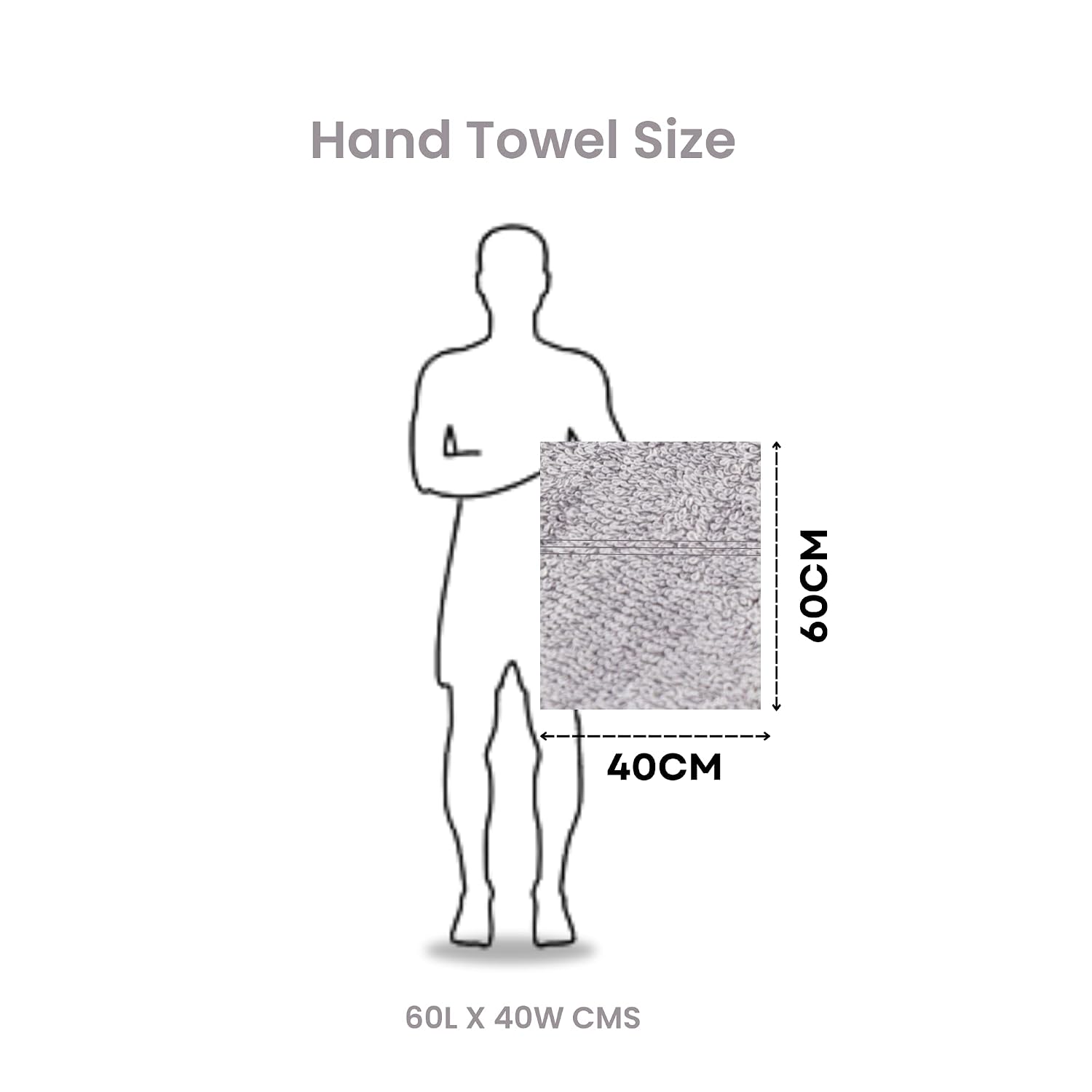 Akiko Home 100% Cotton Essential Series Hand Towels 800 Gsm | Soft, Absorbent & Durable, Cotton Hand Towel For Bathroom Use, Gentle On Skin- Pack Of 4 (Grey)