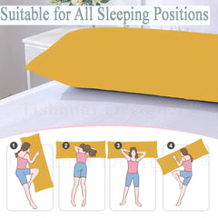 Full Body Pillow, Maternity Pillow For Sleeping, Back Support, Mustard Color - 18 X 54 Inch | Pregnancy Pillows, Microfiber Filling, Removable Cover, Lightweight, Foldable, Adjustable Pillow