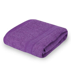 Fezora 100% Cotton Bath Towel 450 Gsm | Ultra Soft, Quick Dry, High Absorbency, Skin-Friendly Large Size Bath Towel (Dark Purple)