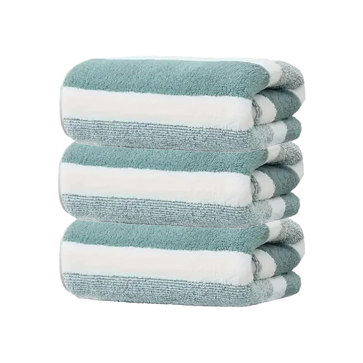 Black Gold The Finer Touch Microfiber Hand Towel 750 Gsm | Soft & Quick Dry, Super Absorbent, Lightweight Towel (Green & White) - Pack 0f 3