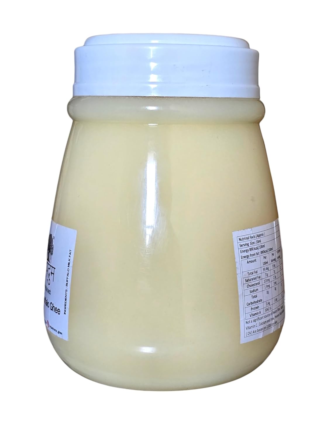 Pure Natural A2 Buffalo Ghee By Shri Kalpadruma | Rich In Vitamin A & Healthy Nutrients Desi Ghee Perfect For Use Puja | (1 Litr) 33.8 Ounce | Jar Pack